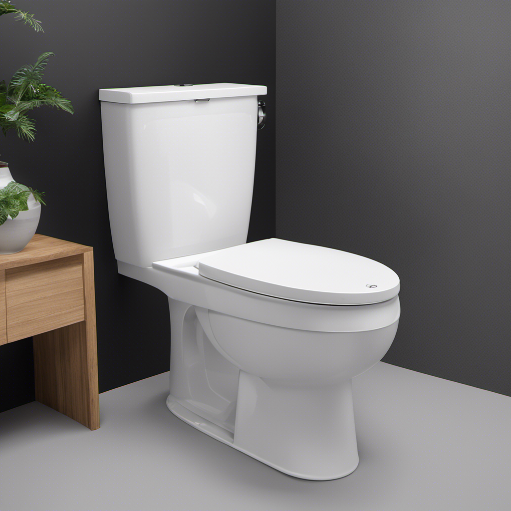 An image showcasing a person using a level tool to test the stability of a toilet