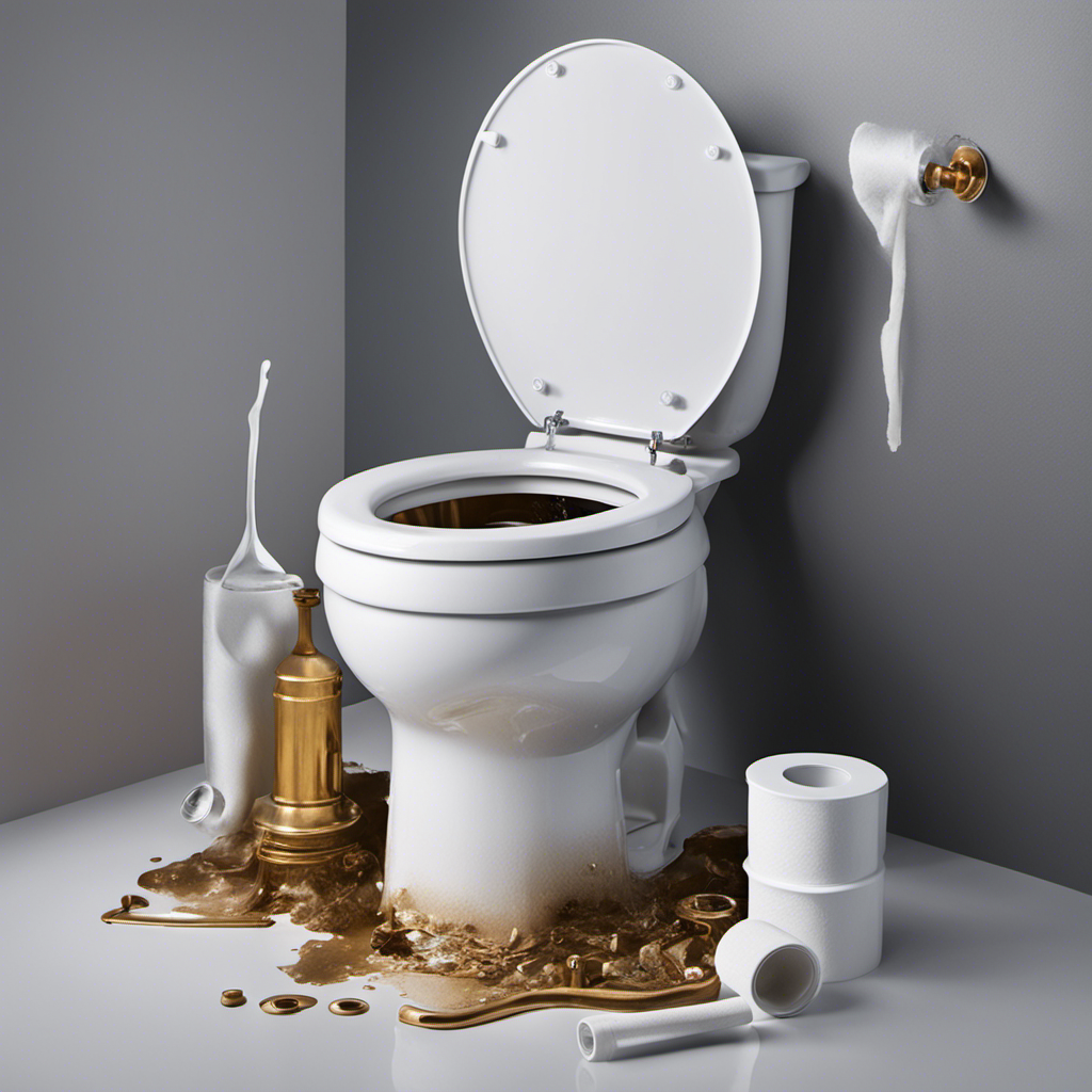 An image showing a close-up view of a clogged toilet, with water spilling over the rim