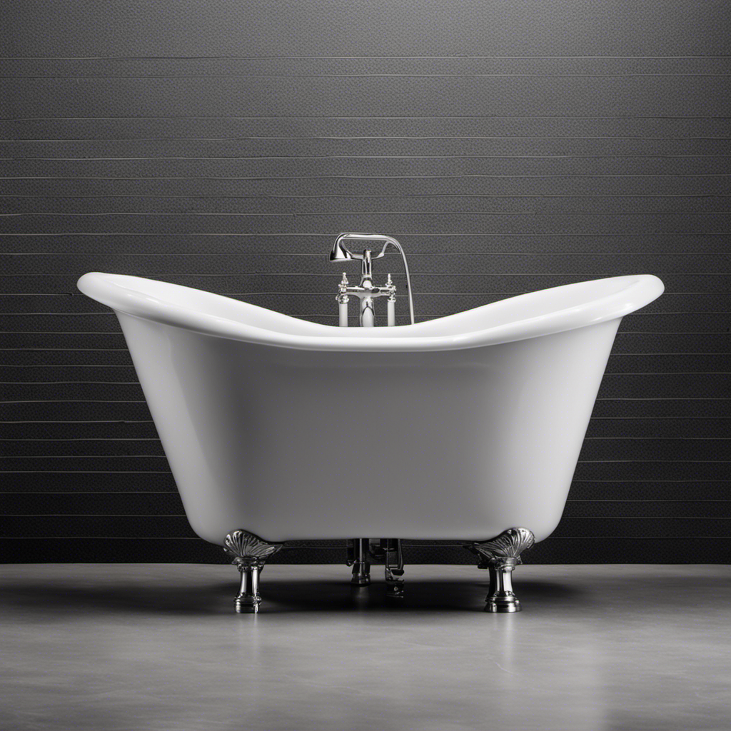 An image of a close-up view of a porcelain bathtub with a deep scratch