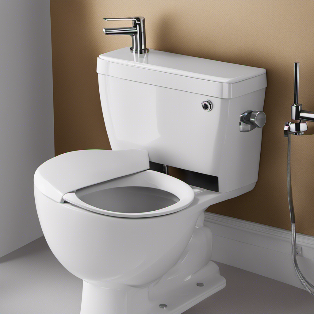 An image showcasing a step-by-step guide to fixing a running toilet: a person turning off the water supply valve, removing the tank lid, adjusting the float ball, and tightening the fill valve