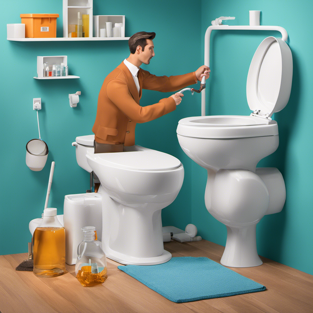 An image showcasing a step-by-step guide to fixing a slow-filling toilet