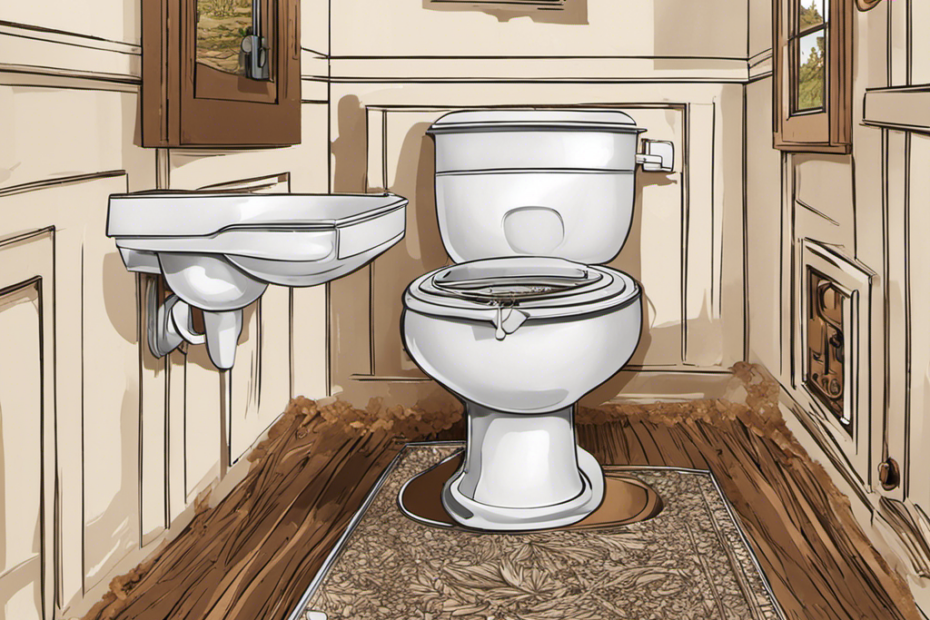 An image that vividly depicts a step-by-step guide for flushing a toilet without water