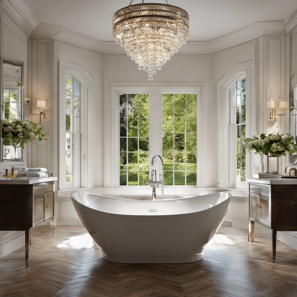 An image showcasing a sparkling white bathtub reclaimed from stubborn stains