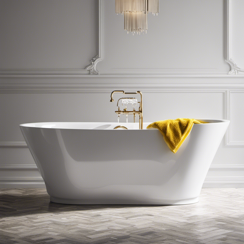 Create an image showcasing a sparkling, pristine bathtub devoid of stubborn dye stains