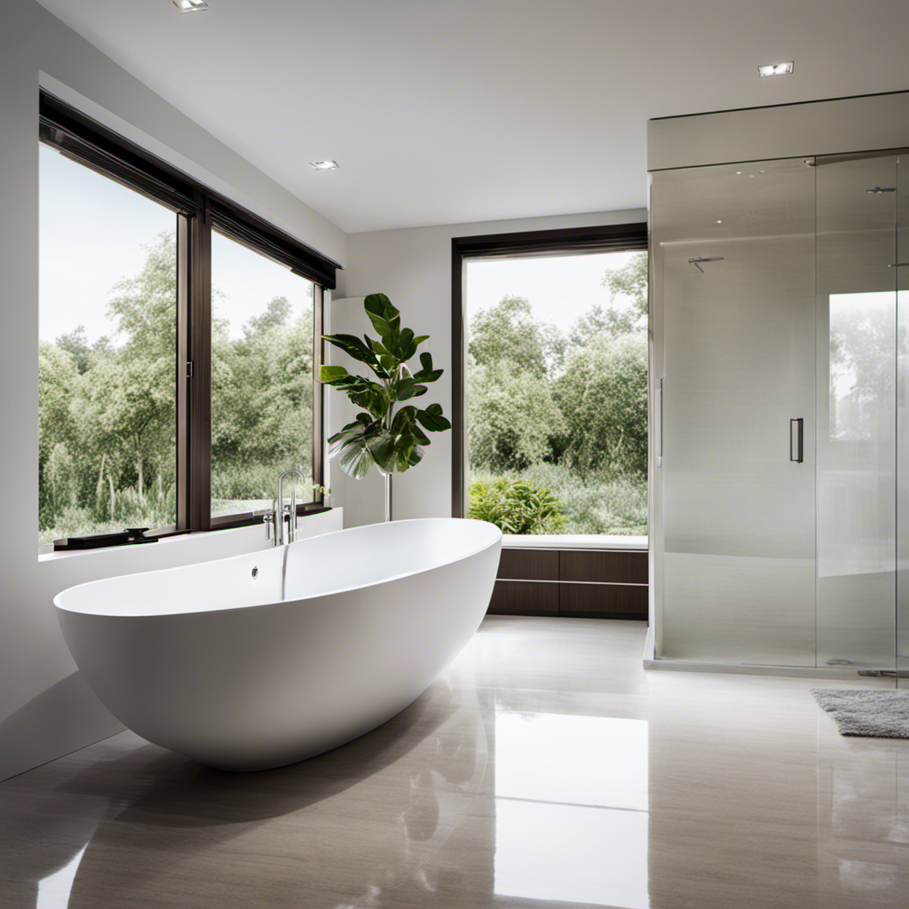An image showcasing a sparkling white bathtub, devoid of any dirt or residue