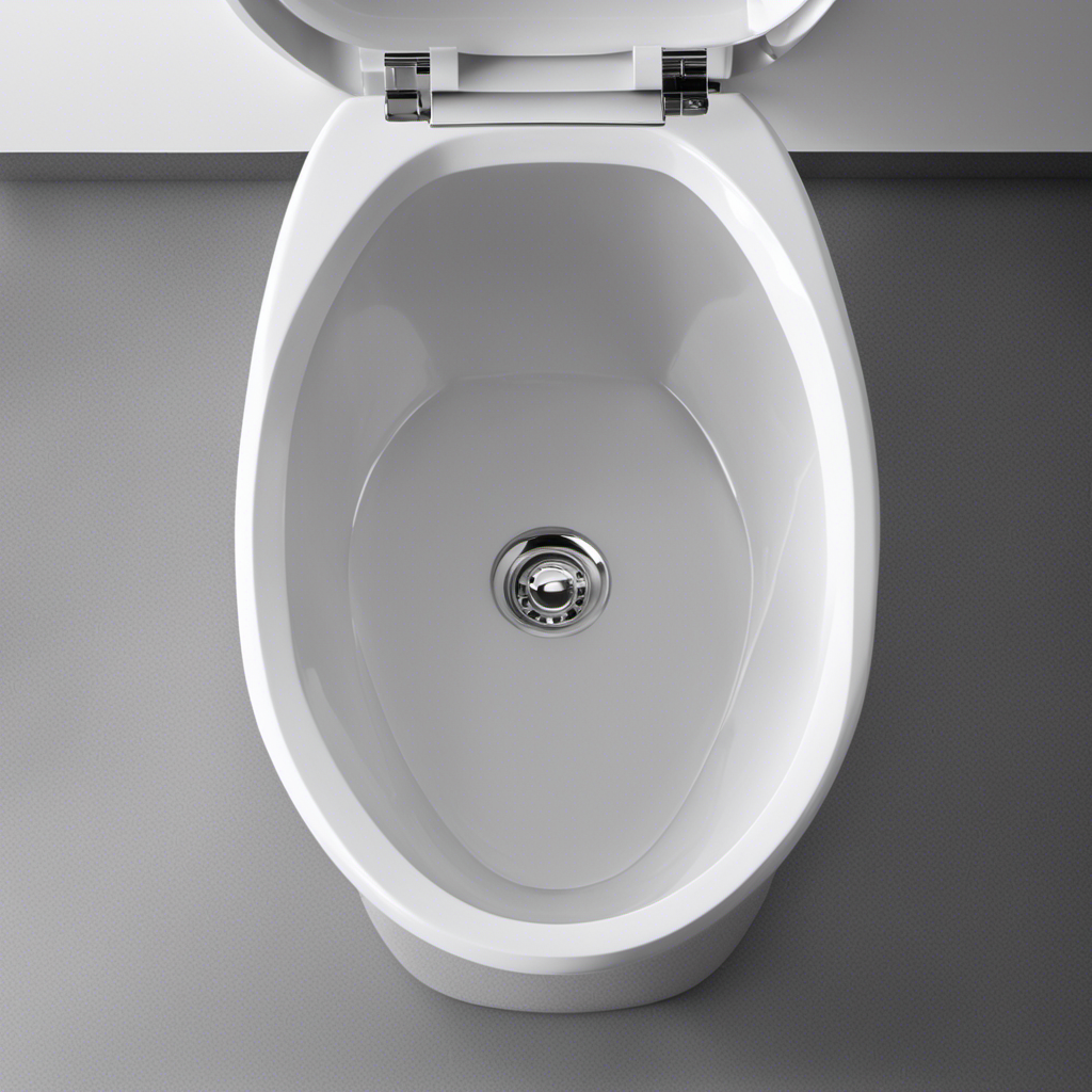 An image showcasing a sparkling clean toilet bowl, filled with crystal-clear water