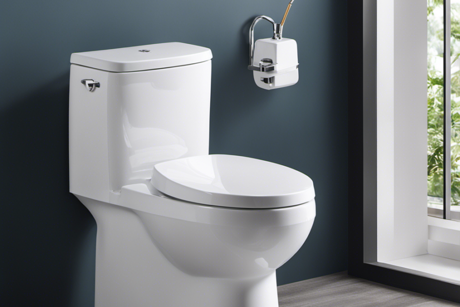 An image showcasing a sparkling white toilet bowl, free from limescale buildup