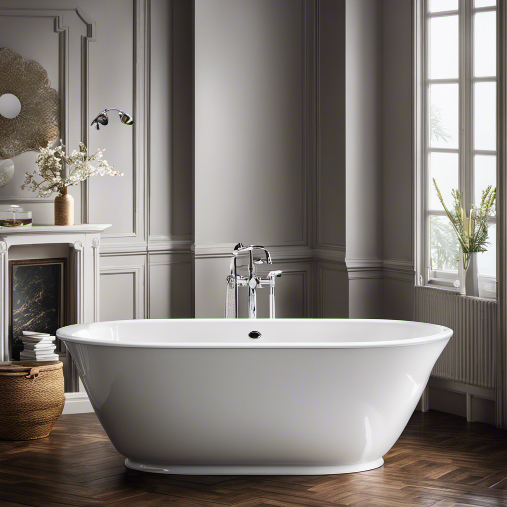 An image showcasing a sparkling clean bathtub, free from springtails