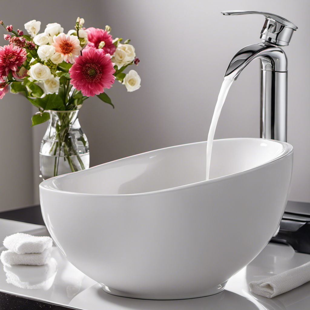 An image showcasing a sparkling clean bathroom with a fresh scent