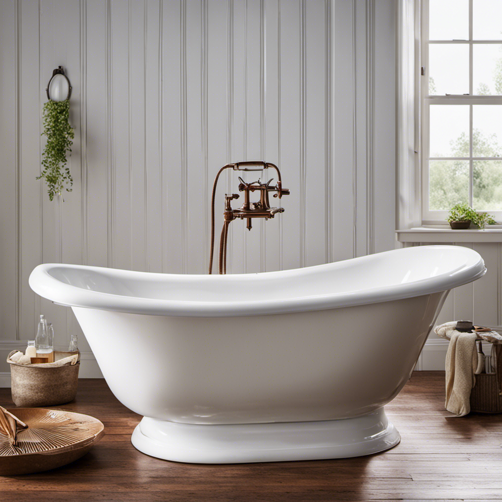 An image showcasing a rusted bathtub being transformed into a gleaming white surface