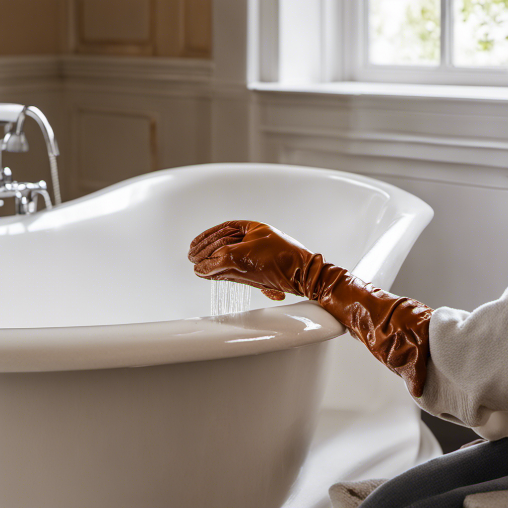 An image showcasing a sparkling white bathtub being restored to its former glory
