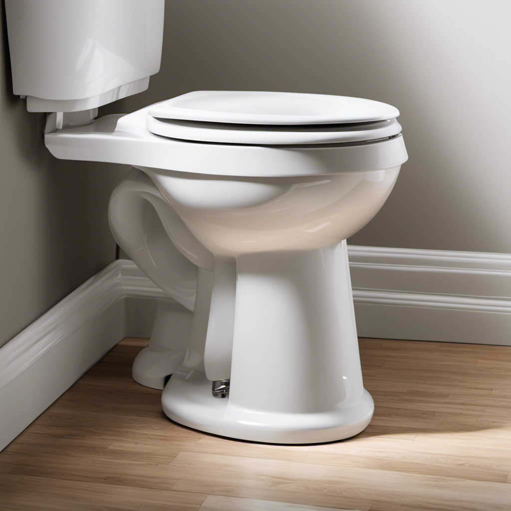 An image showcasing a sparkling white toilet bowl, devoid of any stains or discoloration