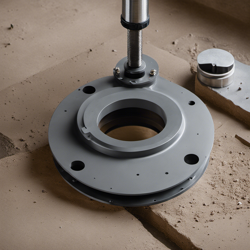 An image that showcases a step-by-step guide for installing a toilet flange in concrete