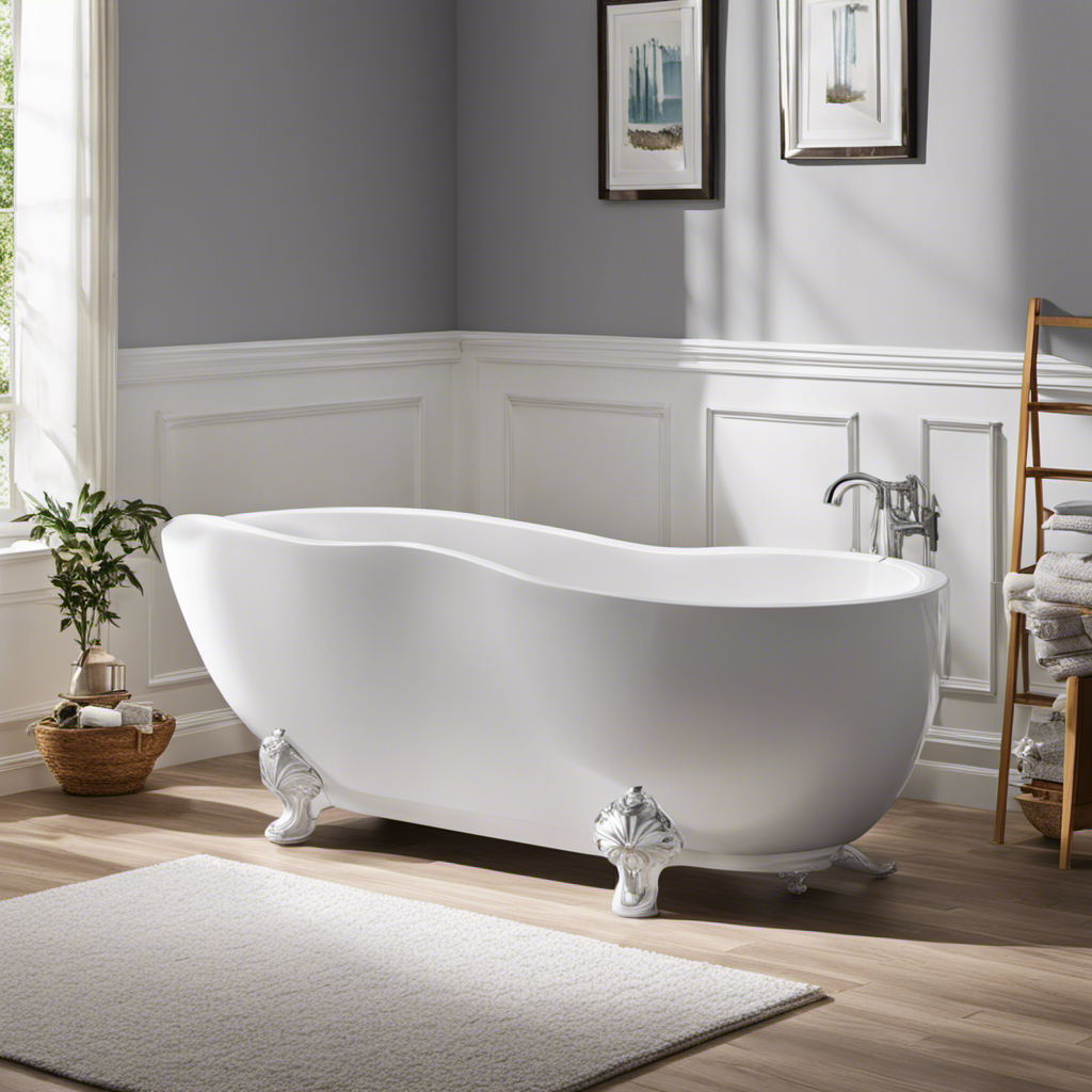 An image showcasing a step-by-step installation process of an acrylic bathtub