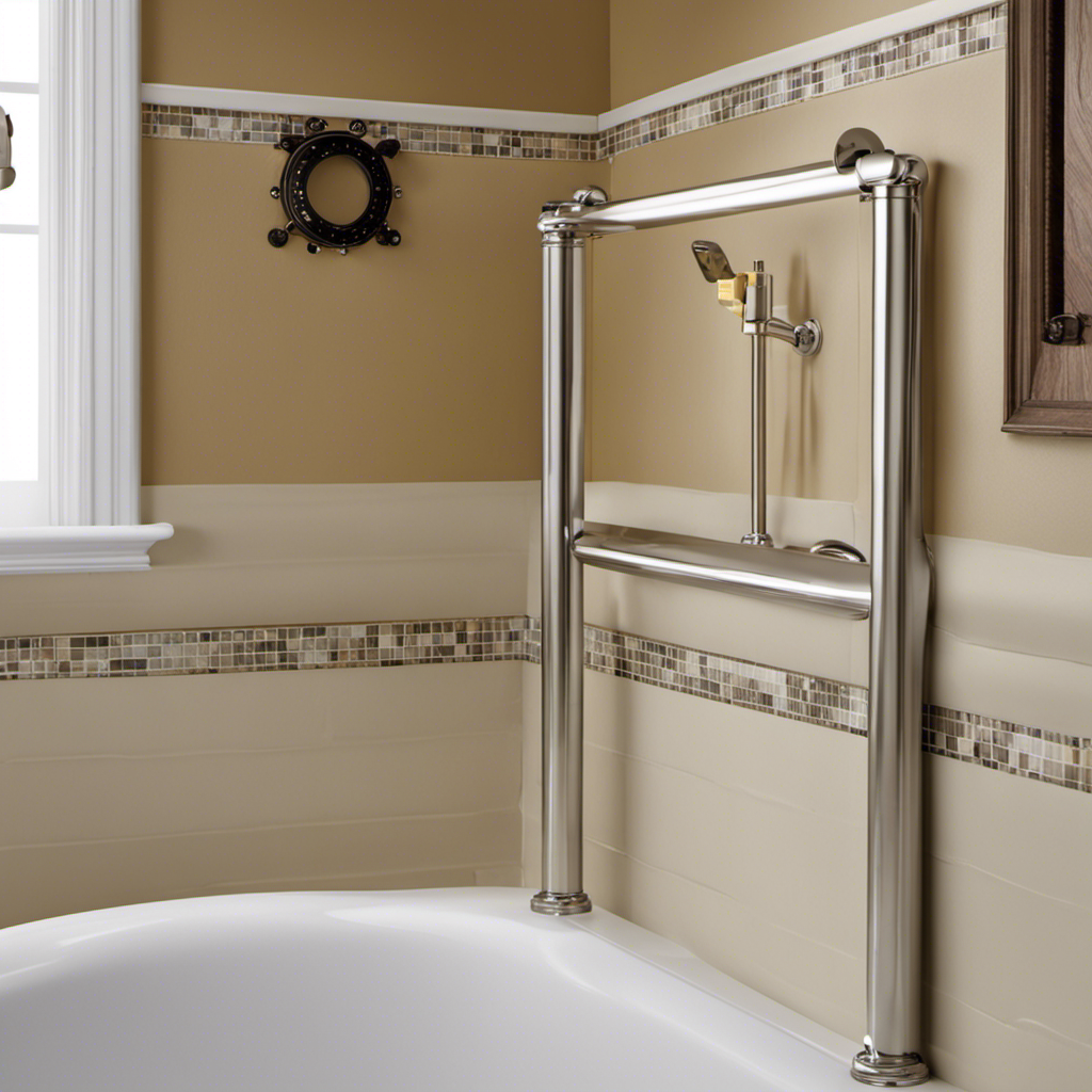 An image that showcases a step-by-step guide to installing bathtub grab bars