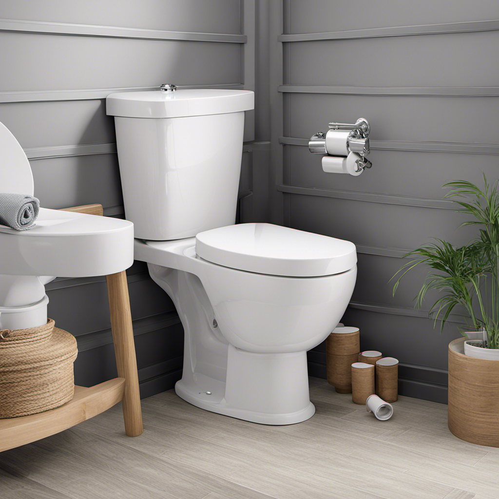 An image showcasing a step-by-step guide on installing plumbing for a toilet