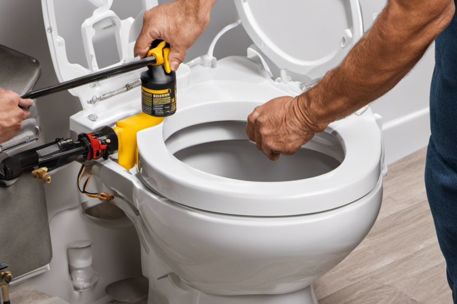 An image showcasing the step-by-step installation process of an RV toilet