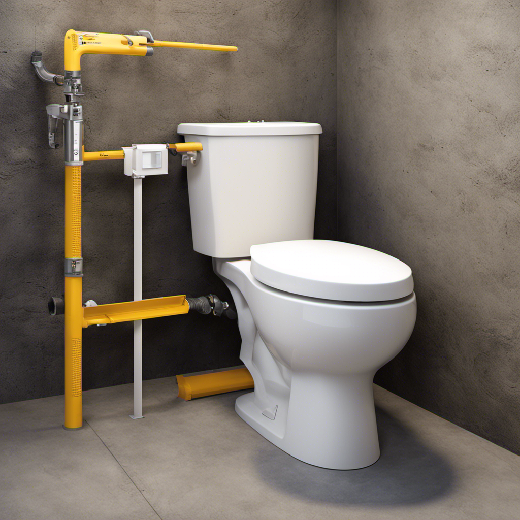 An image that showcases step-by-step instructions for installing a toilet in a basement without damaging the concrete