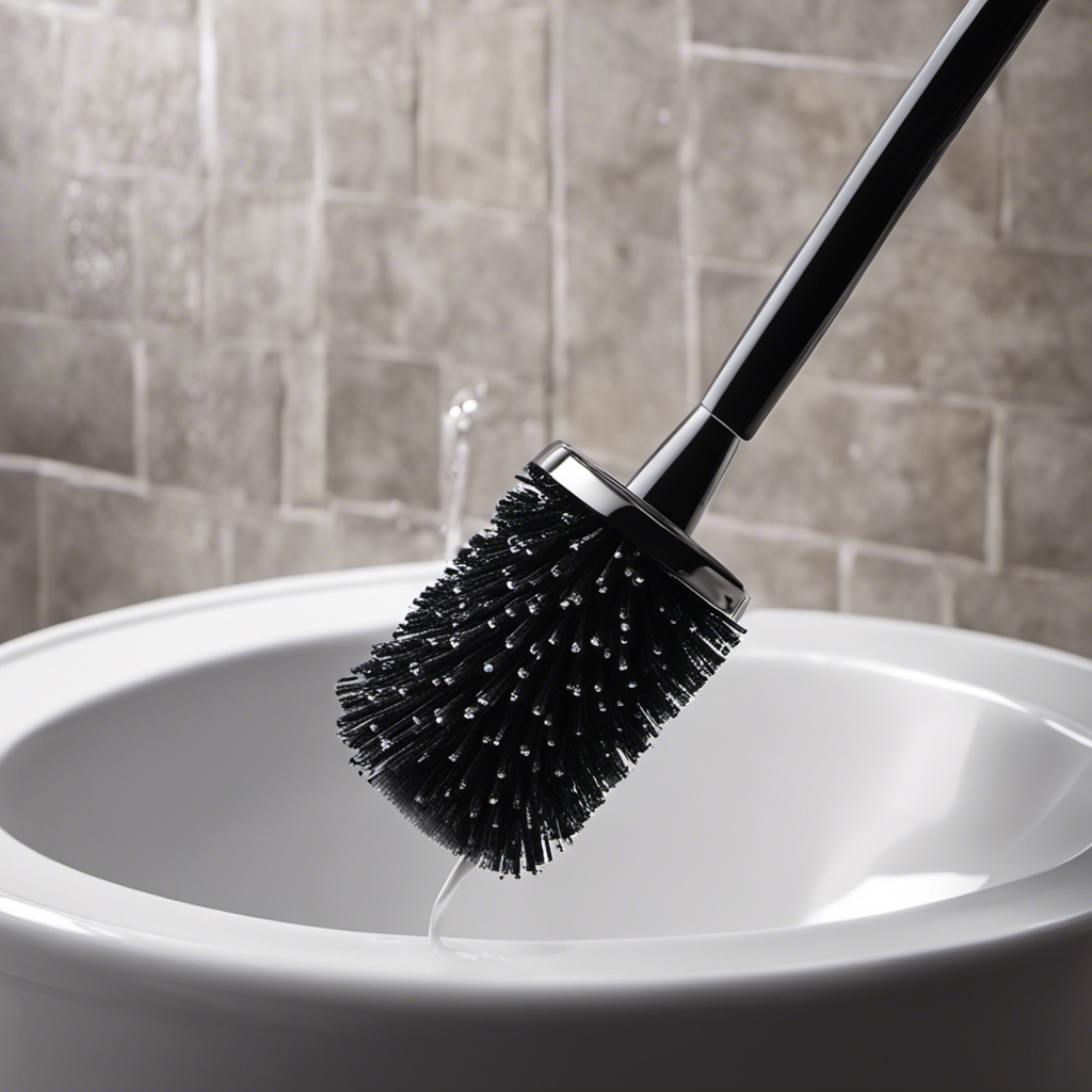 An image showcasing a sparkling, pristine toilet brush
