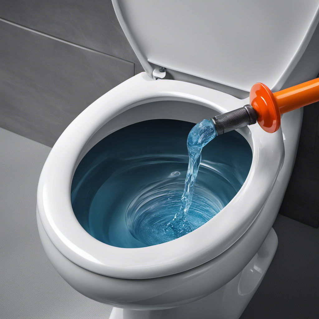 An image showcasing a step-by-step guide to lowering the water level in a toilet bowl