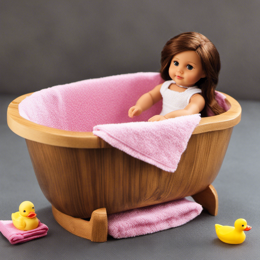 An image showcasing the step-by-step process of crafting an AG doll bathtub