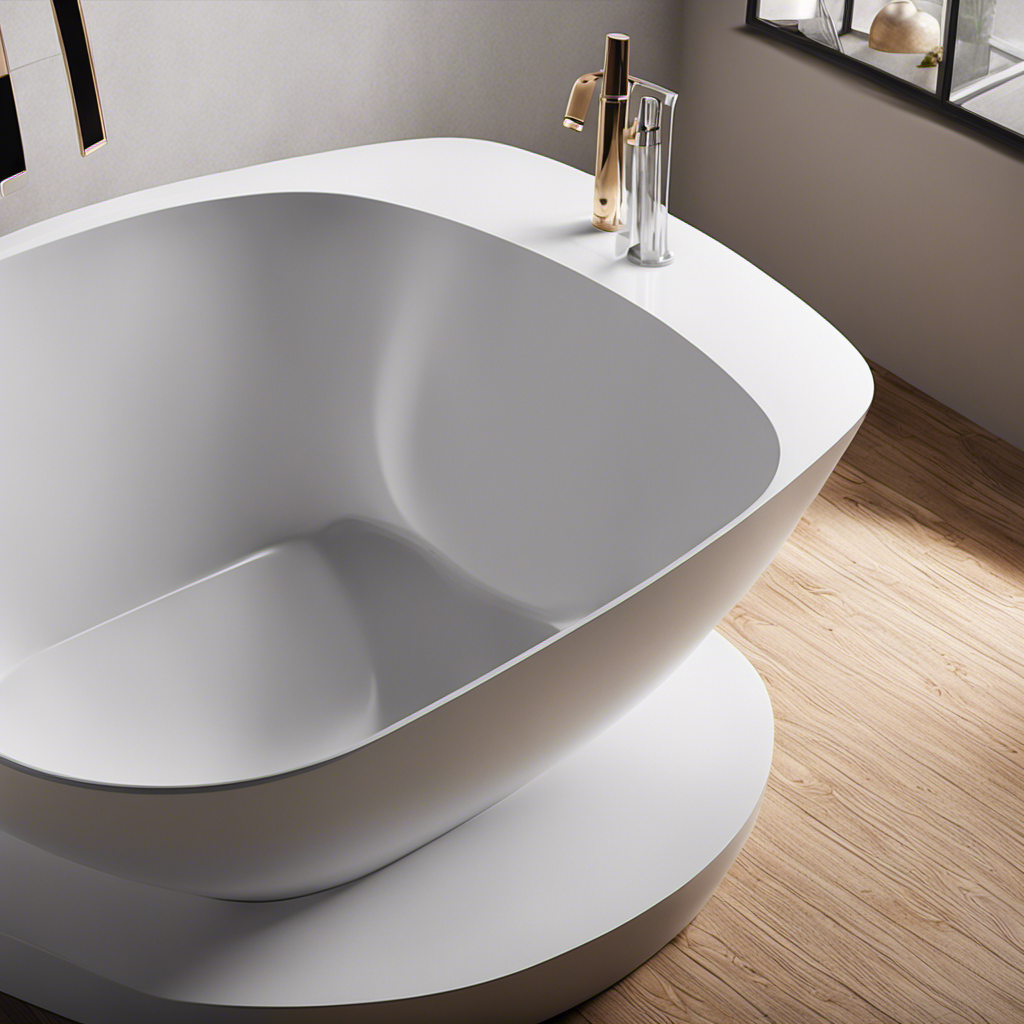An image showcasing a sleek, modern bathtub with a textured, matte surface