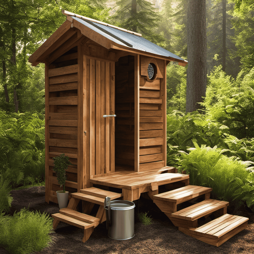 An image showcasing a step-by-step guide on building a compost toilet