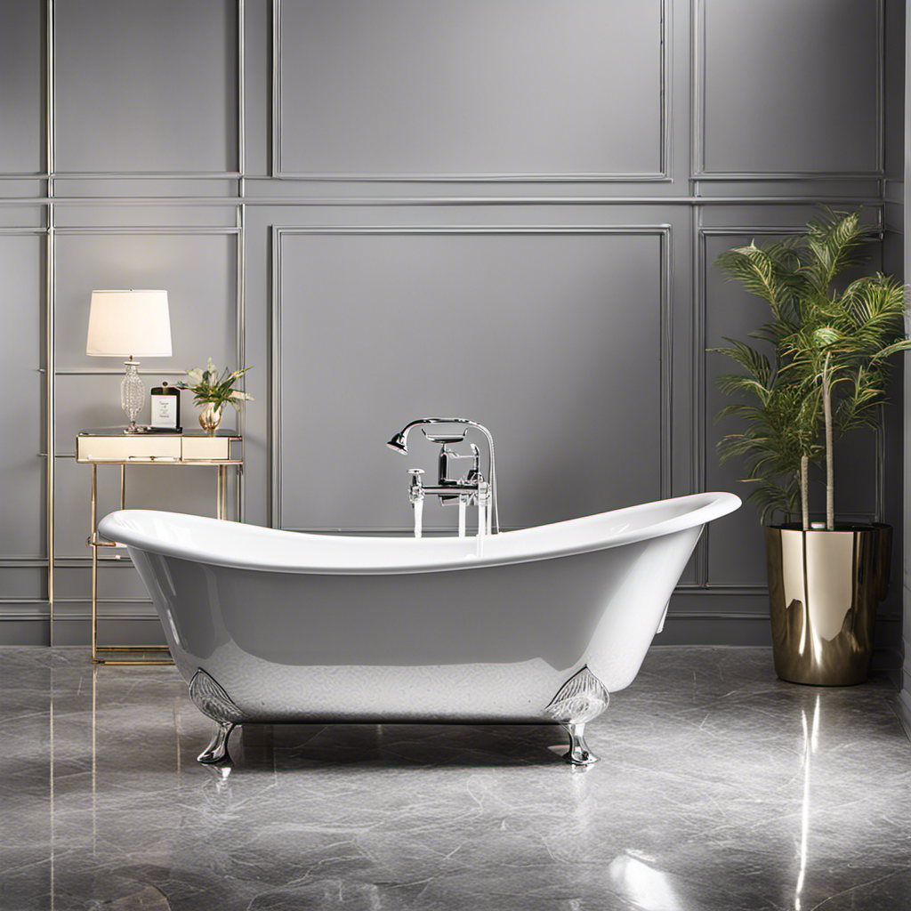 An image showcasing a tired, dull enamel bathtub transformed into a sparkling masterpiece