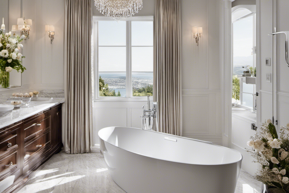 An image showcasing a sparkling, gleaming bathtub that appears brand new