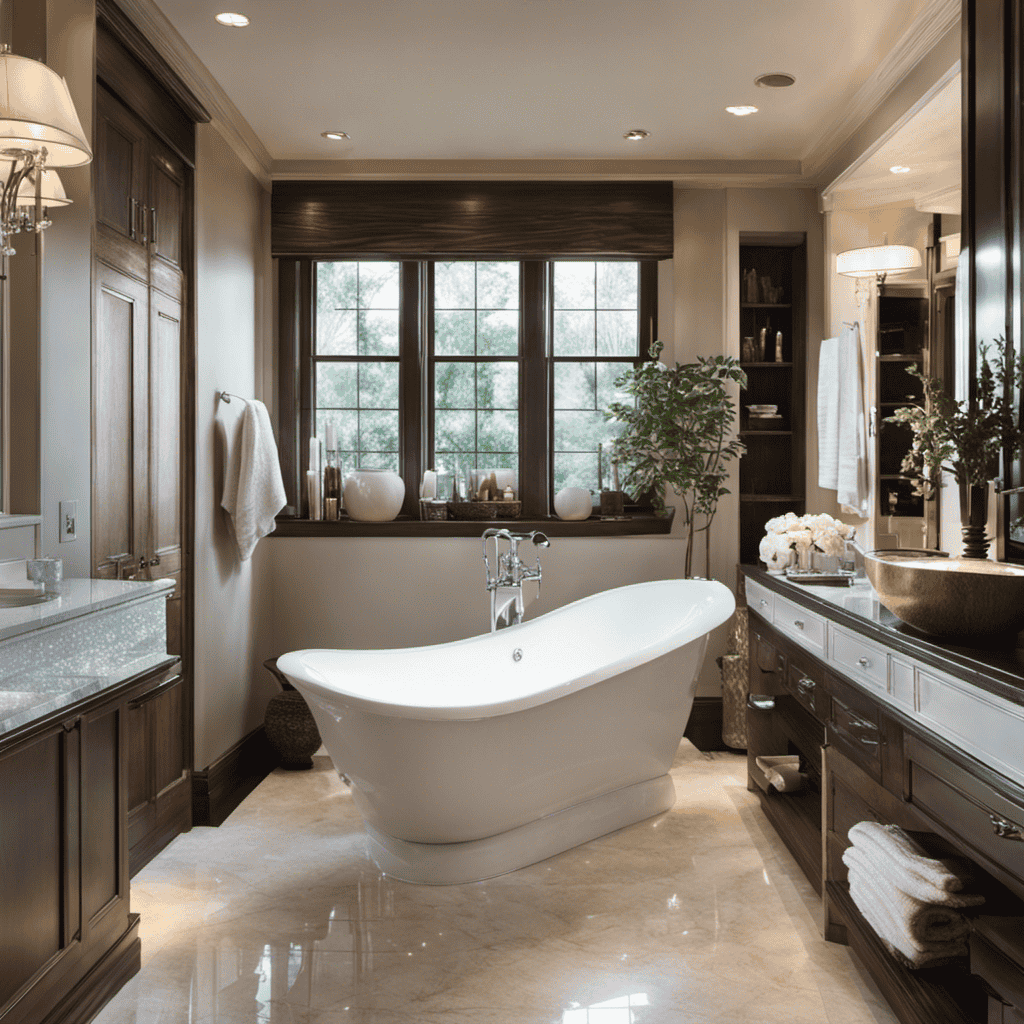 An image showcasing a dazzling transformation: a grimy, yellowed bathtub being meticulously scrubbed and polished to a pristine white shine, with sparkling chrome fixtures gleaming under the soft glow of bathroom lights
