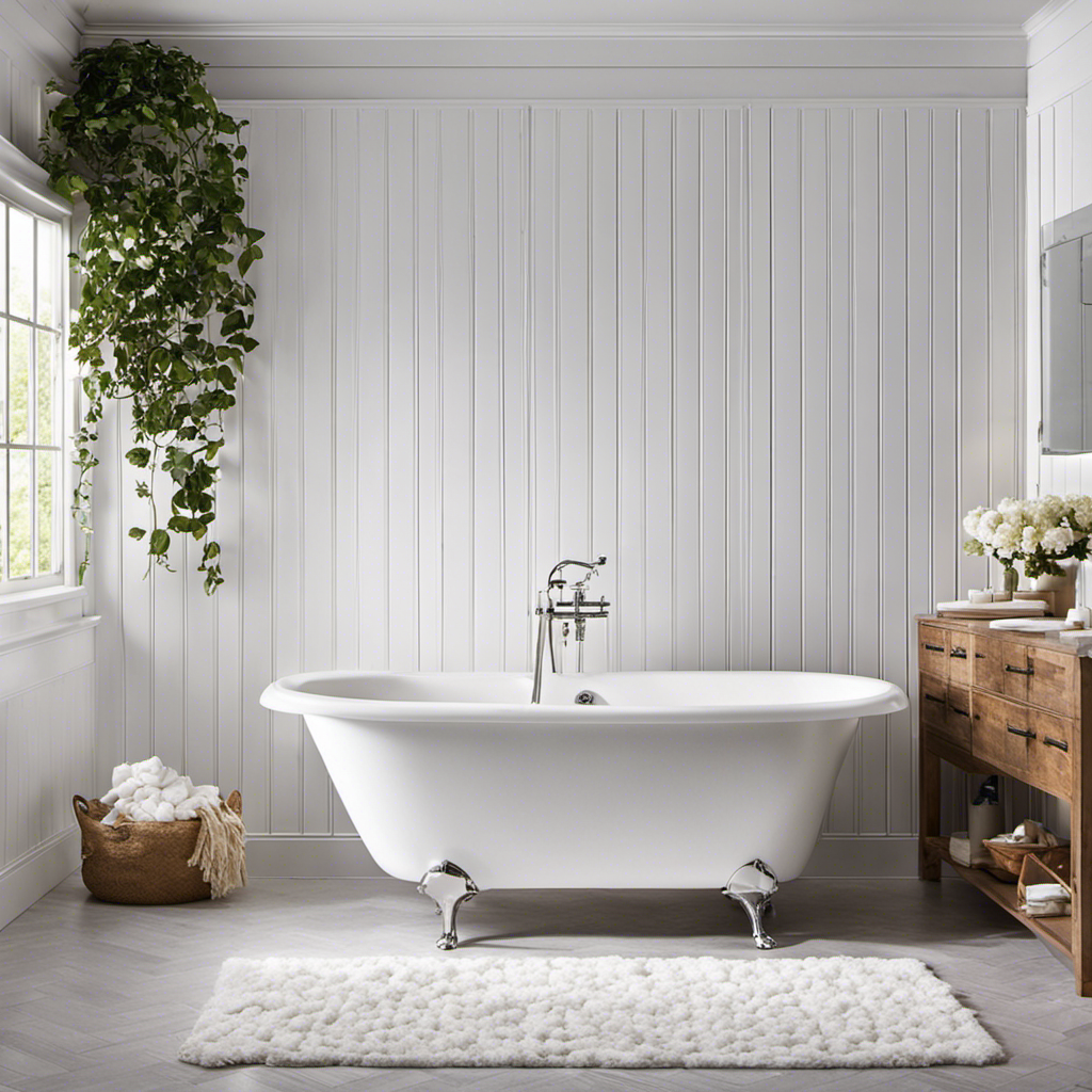 An image showcasing step-by-step instructions on transforming a grimy, stained bathtub into a gleaming white oasis
