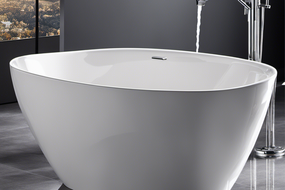 An image showcasing a gleaming white bathtub, free of stains and grime