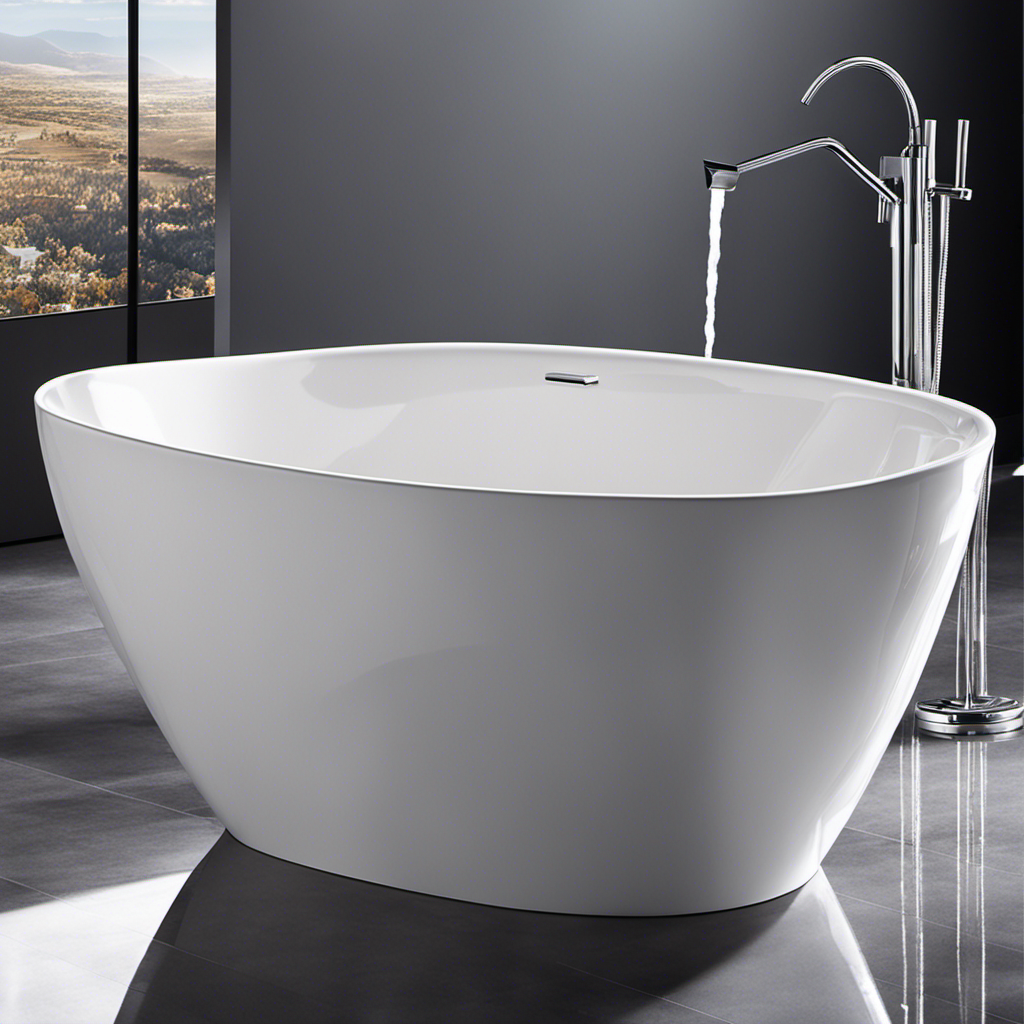 An image showcasing a gleaming white bathtub, free of stains and grime