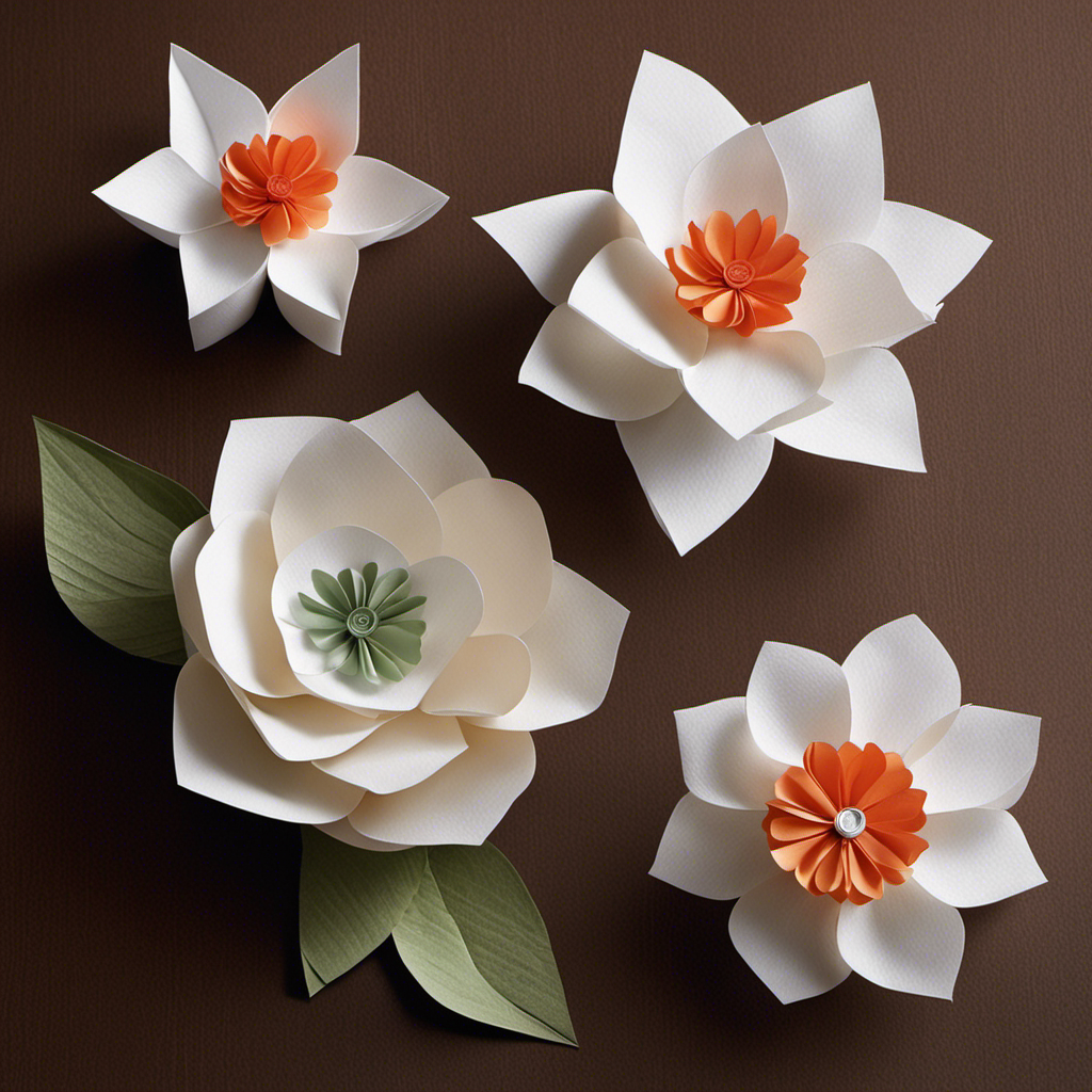 An image showcasing a step-by-step guide on crafting toilet paper flowers