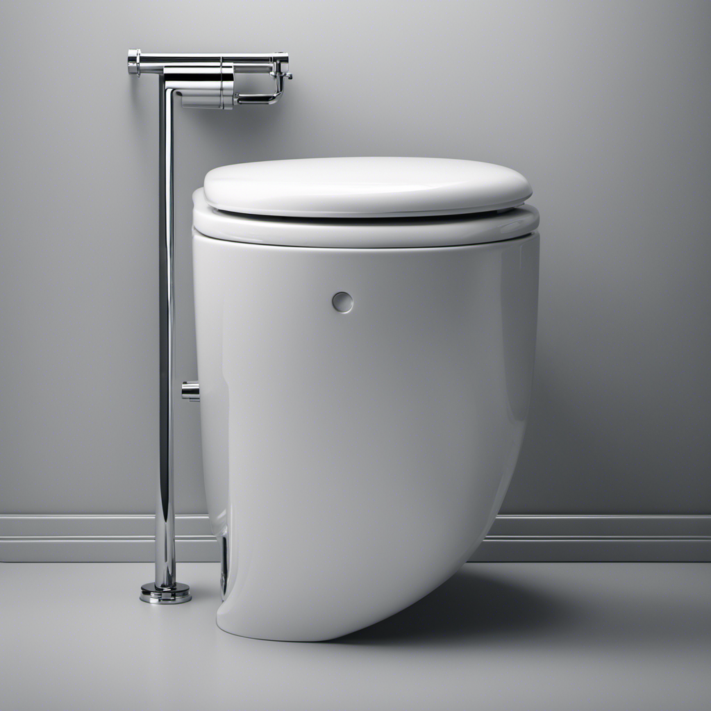 An image showcasing a close-up view of a toilet tank, with a hand adjusting the float valve height, demonstrating how to stop a running toilet