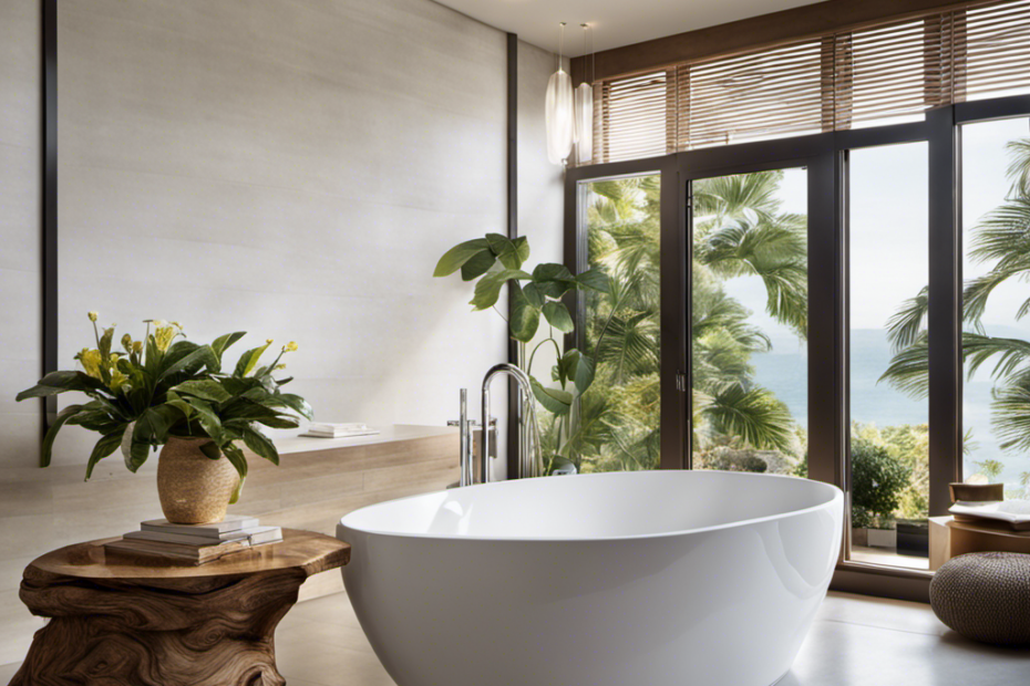An image showcasing a bathtub transformed into a luxurious oasis: a deep, sleek design with raised sides, sculpted armrests, and a wide, contoured backrest, inviting readers to discover how to make their bathtub deeper