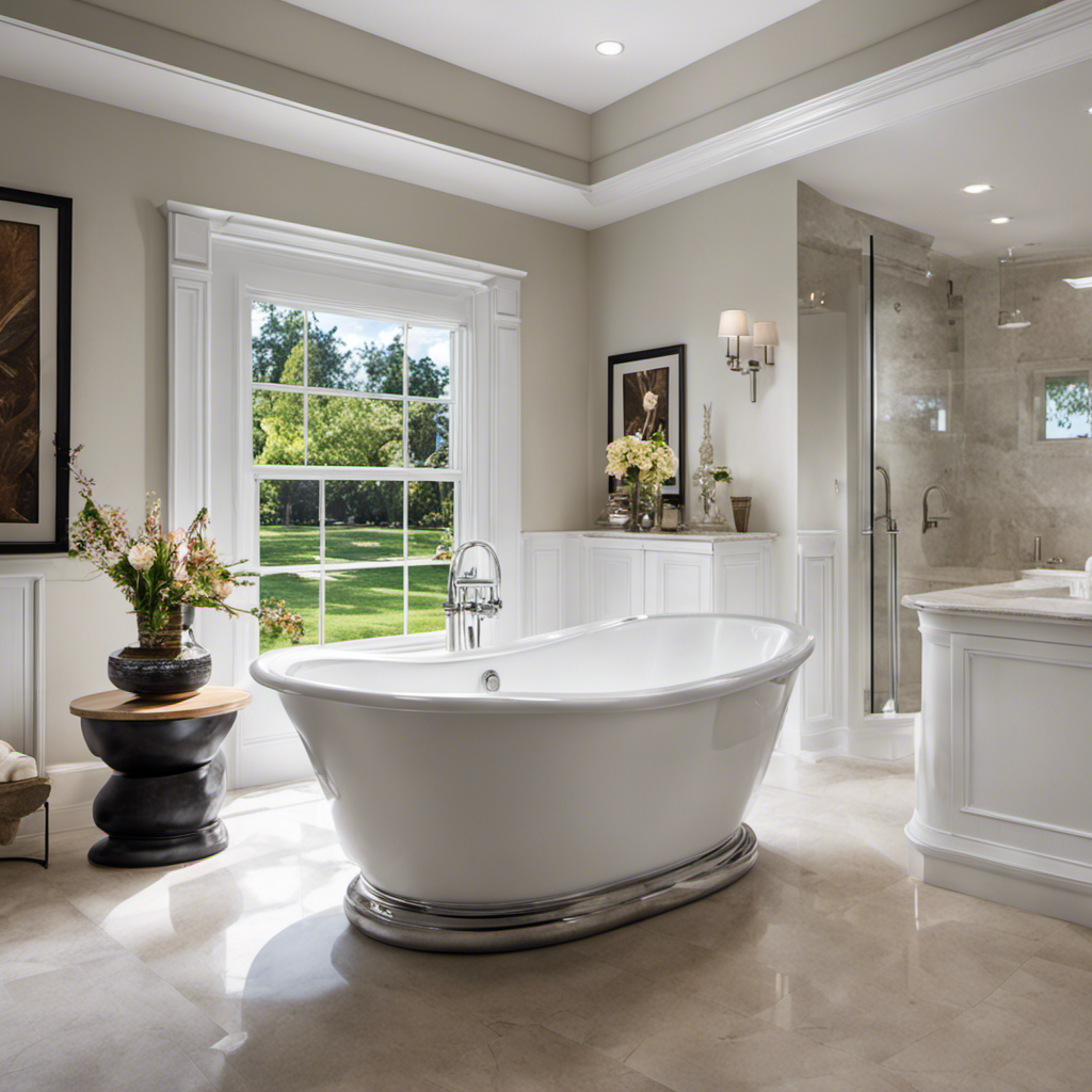 An image depicting a sparkling white bathtub after a thorough cleaning
