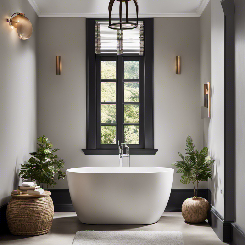 An image capturing a serene bathroom setting with soft, natural lighting