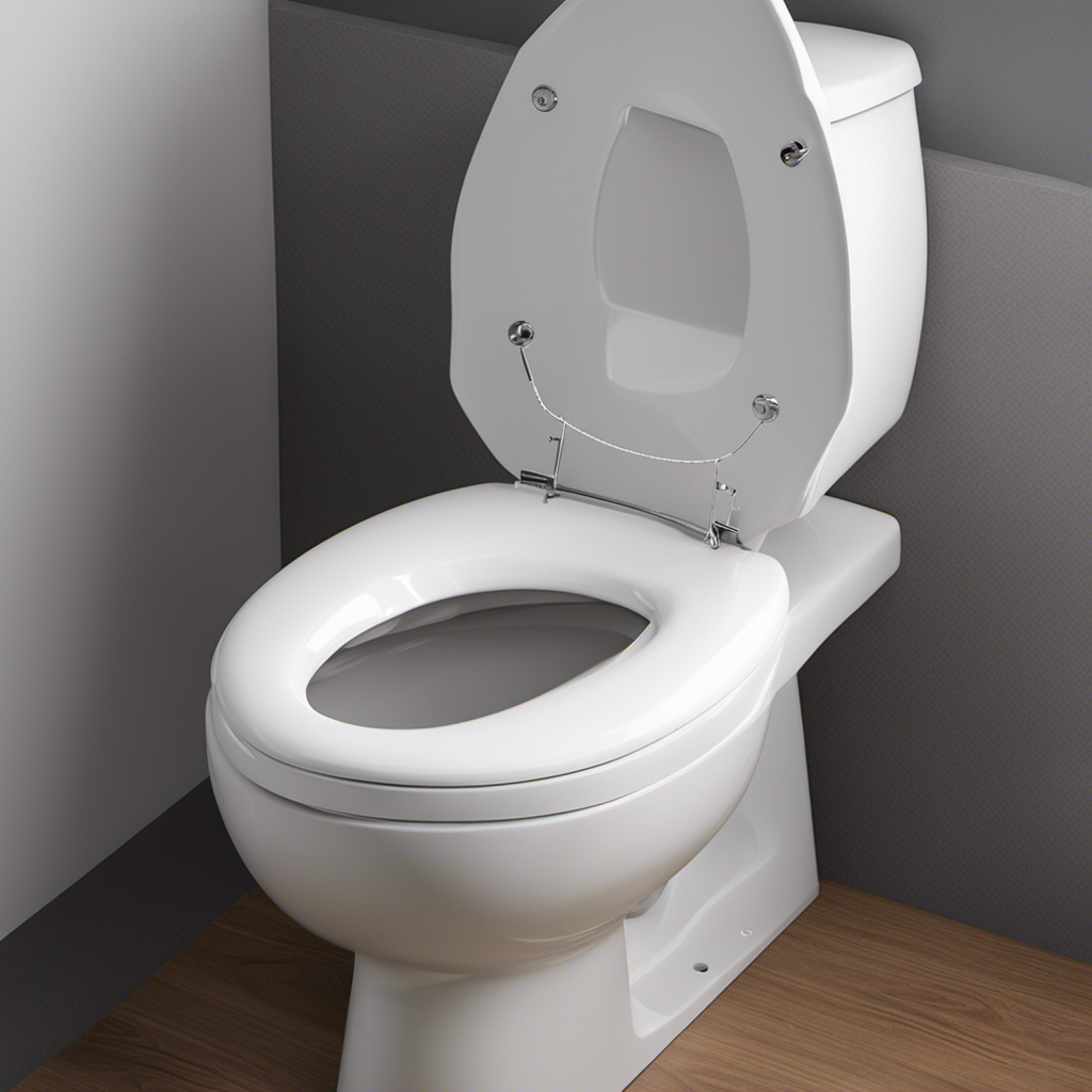 An image illustrating the process of measuring toilet seat thickness
