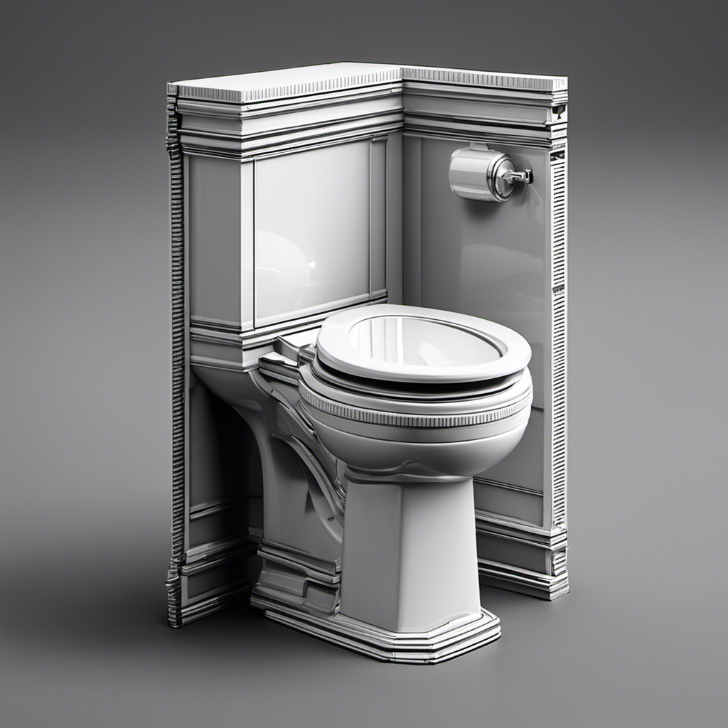 An image showcasing a measuring tape vertically aligned with a toilet, emphasizing the distance from the floor to the top of the seat