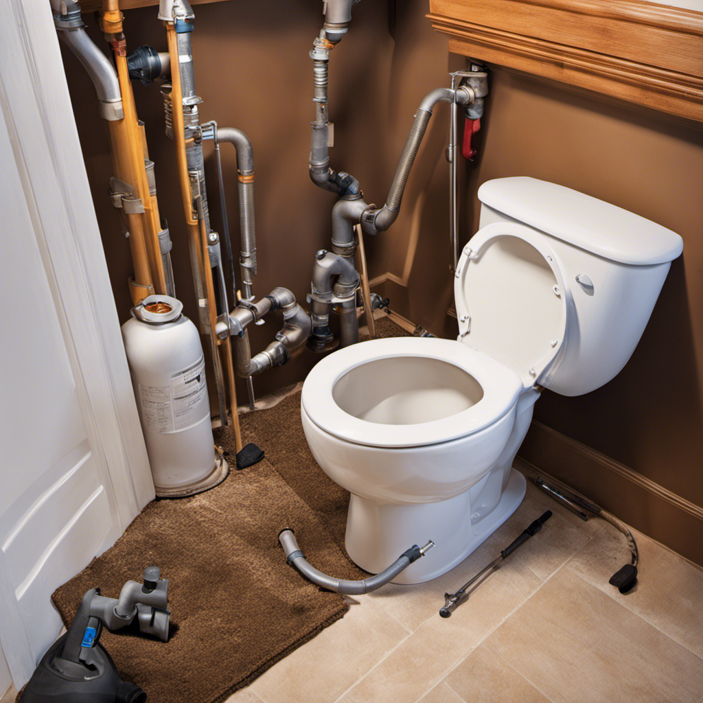 An image showcasing a step-by-step guide on relocating a toilet drain