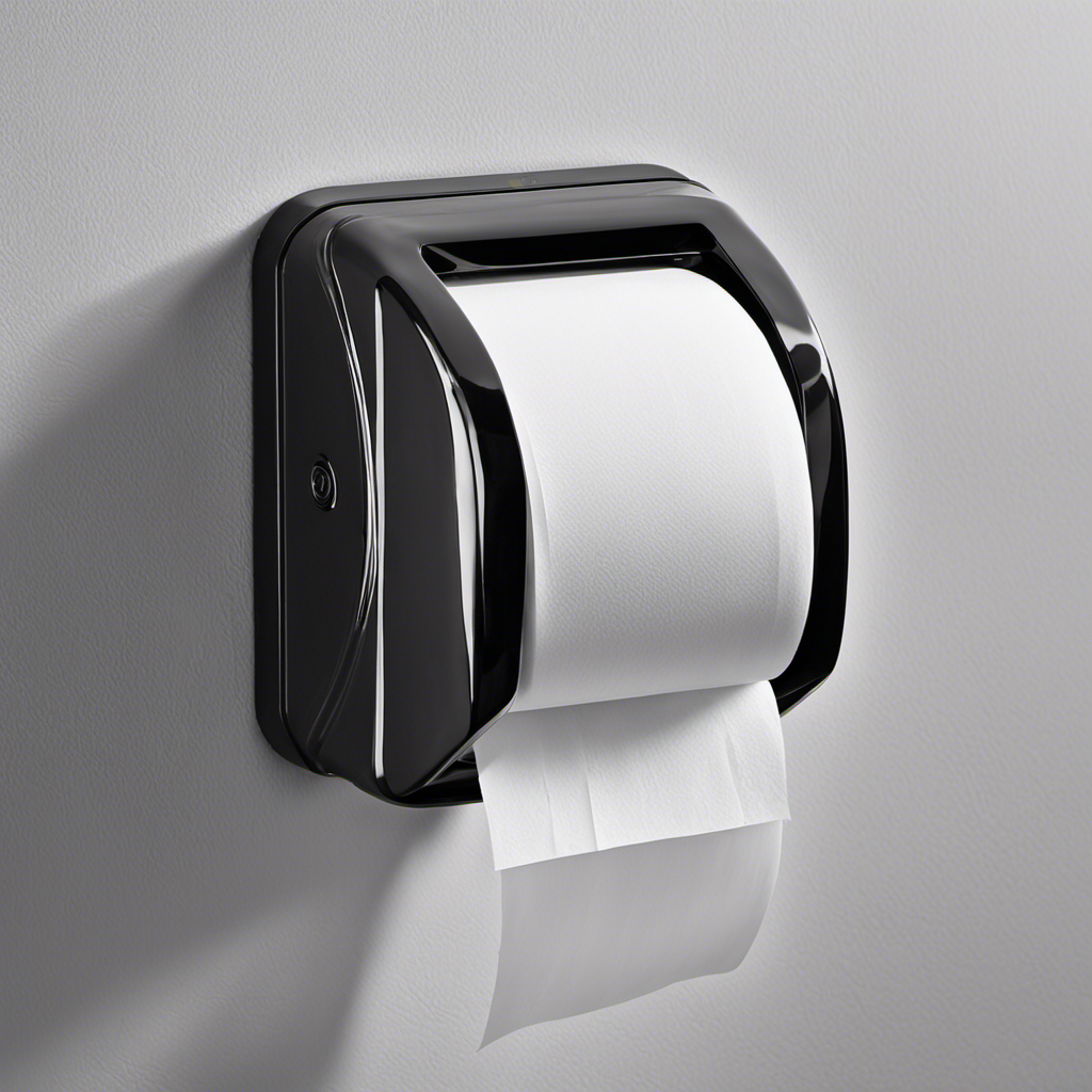 An image showcasing a step-by-step guide on opening a Georgia-Pacific toilet paper dispenser