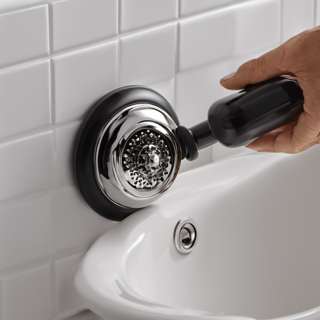An image showcasing a step-by-step process of removing a bathtub drain stopper