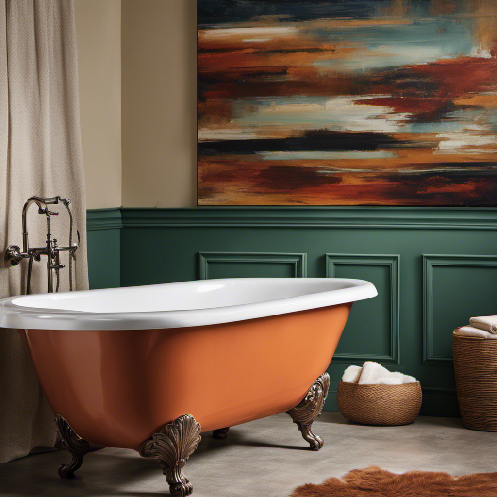 an engaging image showcasing the step-by-step process of transforming a worn-out bathtub with a fresh coat of paint