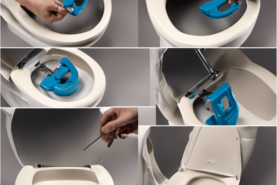 An image showcasing a step-by-step guide on how to properly install a toilet seat