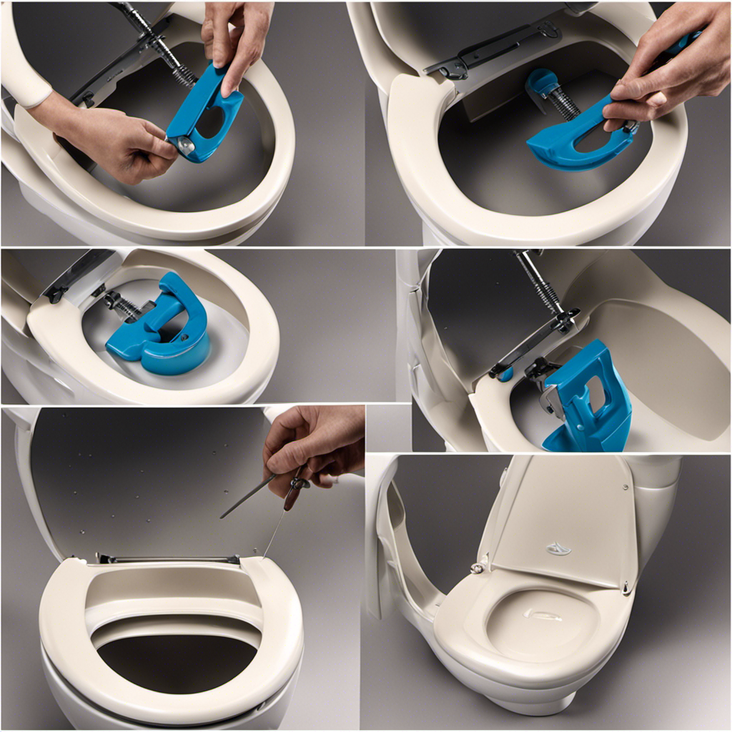 An image showcasing a step-by-step guide on how to properly install a toilet seat