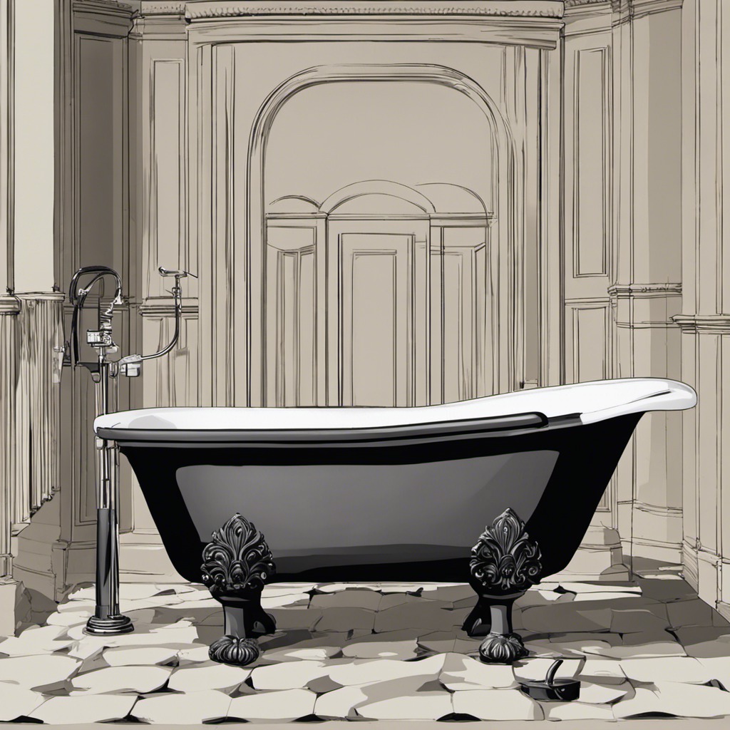 An image depicting a step-by-step guide to removing a cast iron bathtub