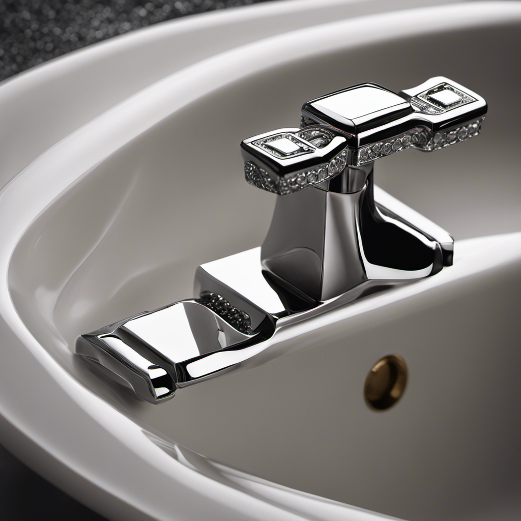 An image showing a close-up view of a bathtub faucet, with a wrench firmly gripping the lock nut
