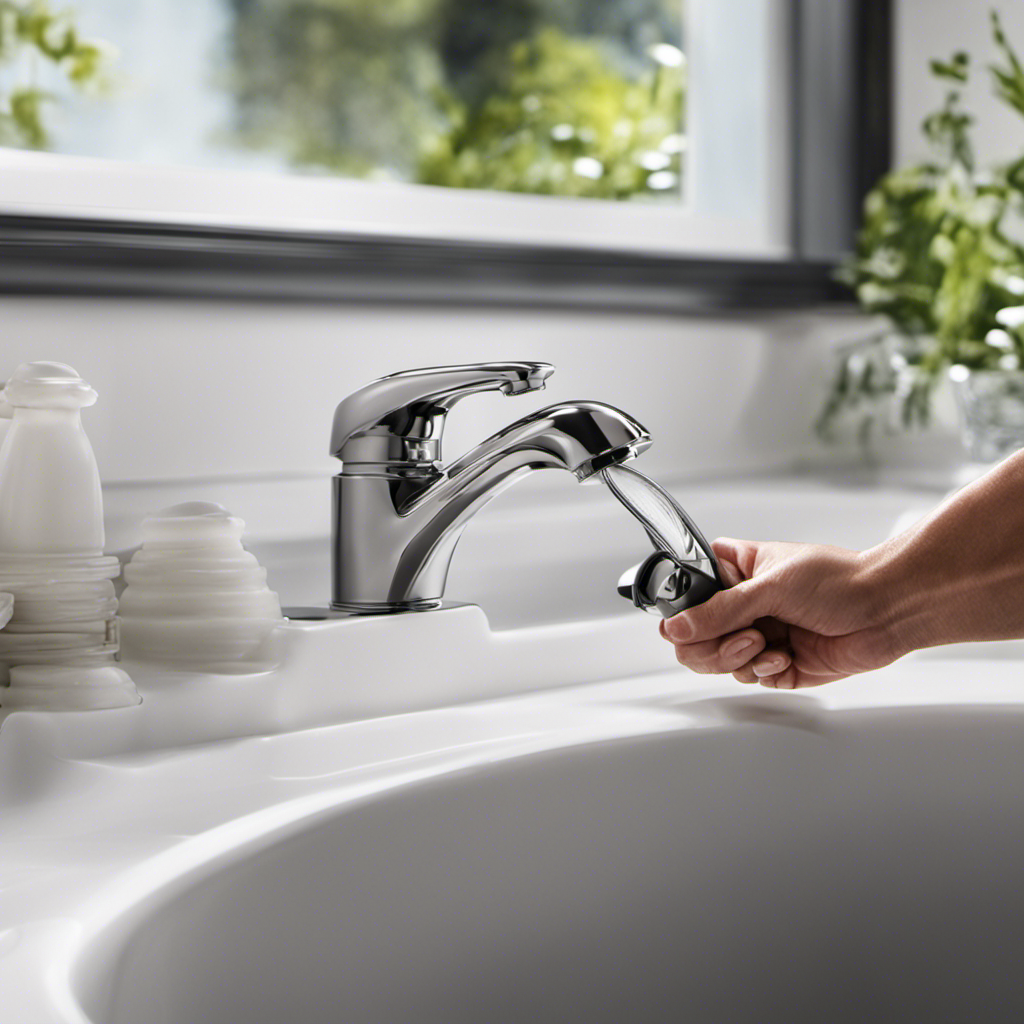 An image showcasing a step-by-step guide on removing a bathtub faucet