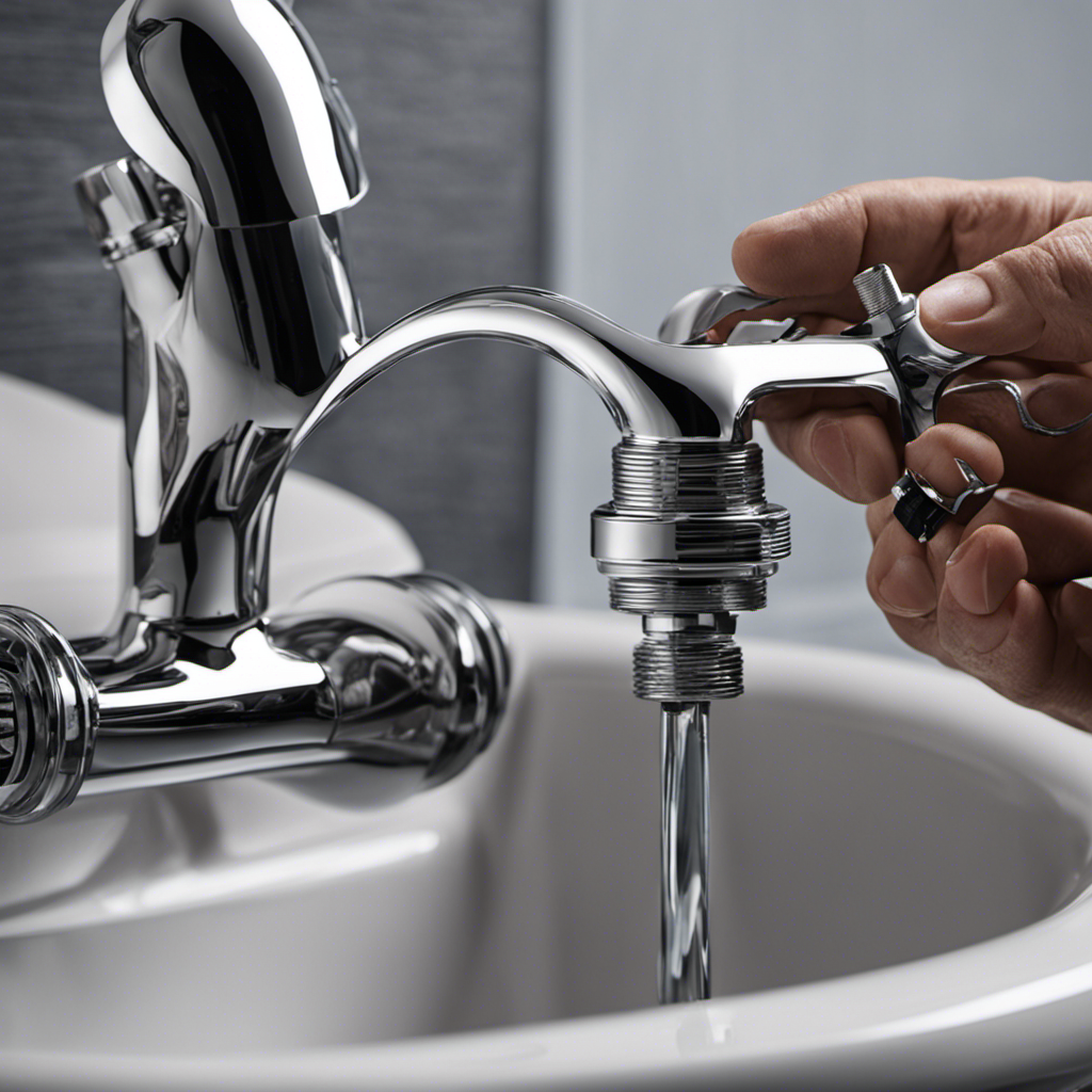 An image capturing a close-up view of a person's hands gripping a wrench, deftly loosening the nut connecting the toilet fill valve to the water supply line